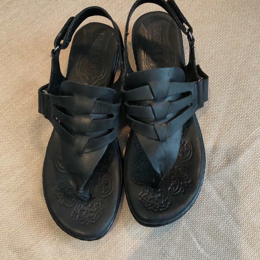 Born Black Leather Sandals